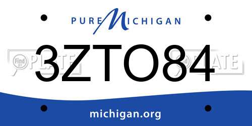 3ZTO84 Michigan License Plate