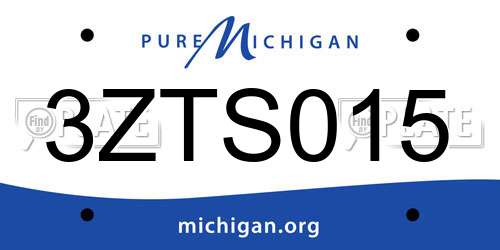 3ZTS015 Michigan License Plate