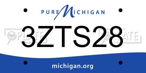 3ZTS28 Michigan License Plate