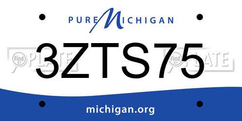 3ZTS75 Michigan License Plate