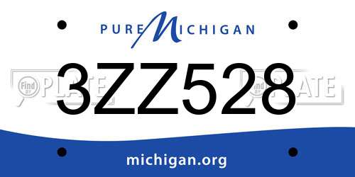 3ZZ528 Michigan License Plate