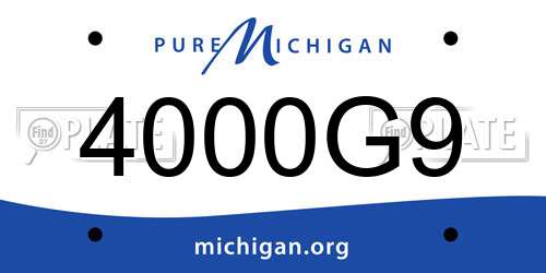 4000G9 Michigan License Plate