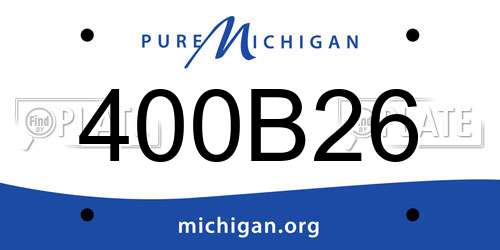 400B26 Michigan License Plate