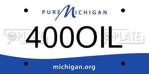 400OIL Michigan License Plate