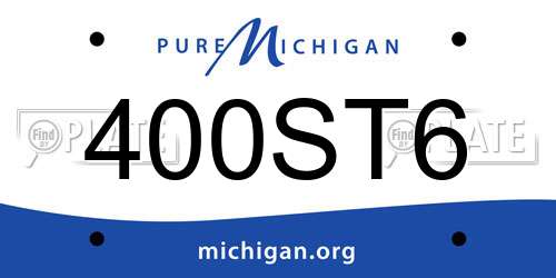 400ST6 Michigan License Plate