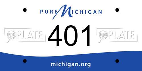 401 Michigan License Plate