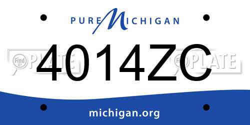 4014ZC Michigan License Plate