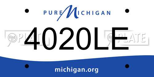 4020LE Michigan License Plate