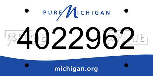 4022962 Michigan License Plate