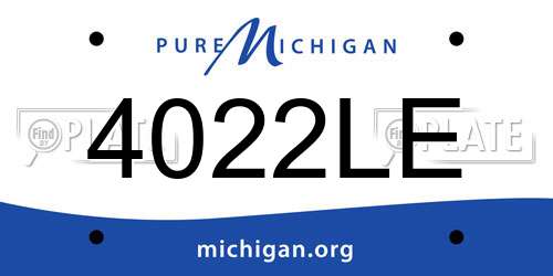 4022LE Michigan License Plate