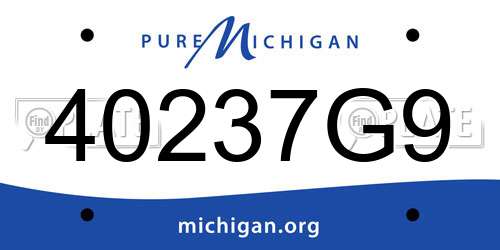 40237G9 Michigan License Plate