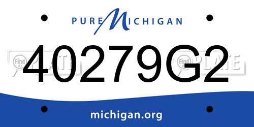 40279G2 Michigan License Plate