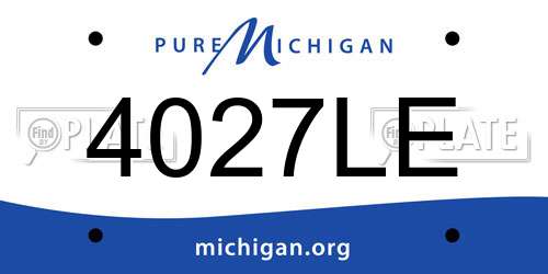 4027LE Michigan License Plate