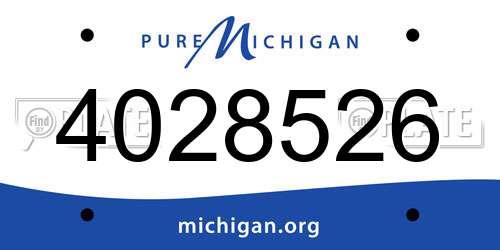 4028526 Michigan License Plate