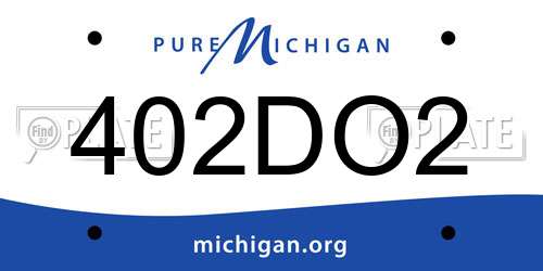 402DO2 Michigan License Plate