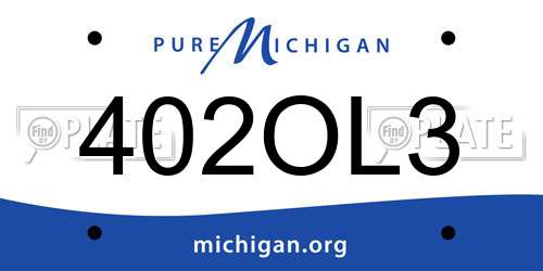 402OL3 Michigan License Plate