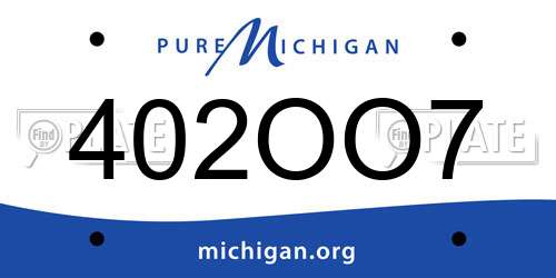 402OO7 Michigan License Plate