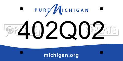 402Q02 Michigan License Plate