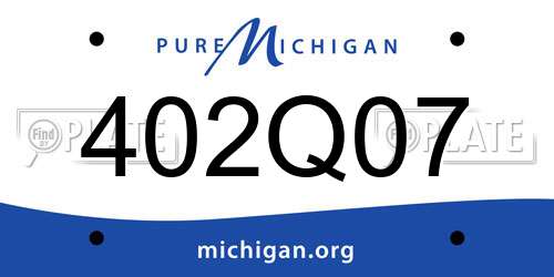 402Q07 Michigan License Plate