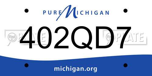402QD7 Michigan License Plate