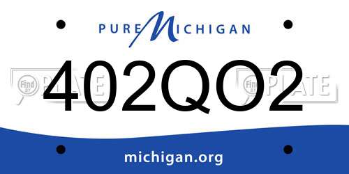402QO2 Michigan License Plate