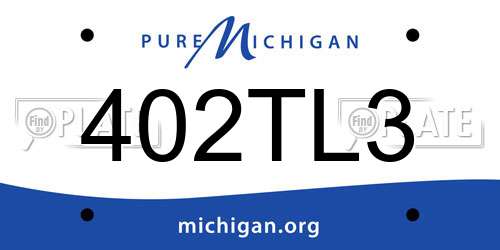 402TL3 Michigan License Plate