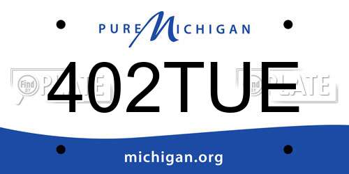 402TUE Michigan License Plate