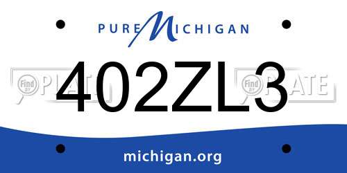 402ZL3 Michigan License Plate