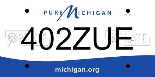 402ZUE Michigan License Plate