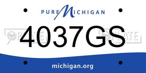 4037GS Michigan License Plate
