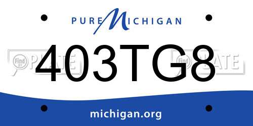 403TG8 Michigan License Plate