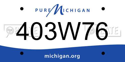 403W76 Michigan License Plate