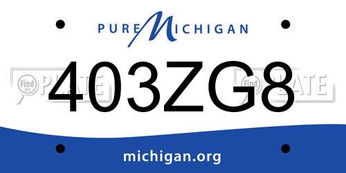 403ZG8 Michigan License Plate
