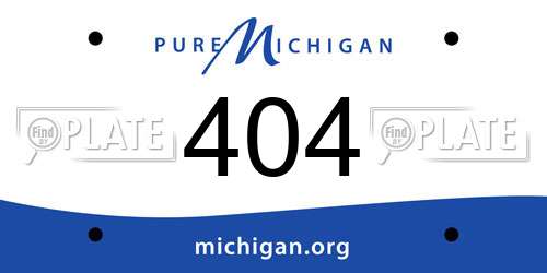 404 Michigan License Plate