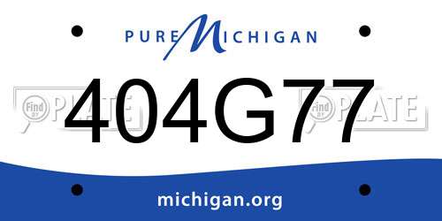 404G77 Michigan License Plate