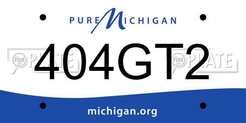 404GT2 Michigan License Plate