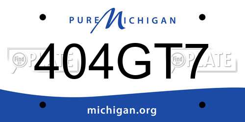 404GT7 Michigan License Plate