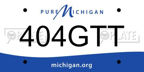 404GTT Michigan License Plate