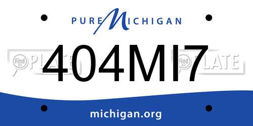 404MI7 Michigan License Plate