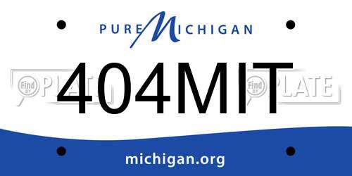 404MIT Michigan License Plate