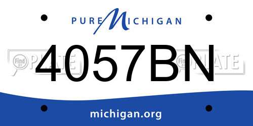 4057BN Michigan License Plate