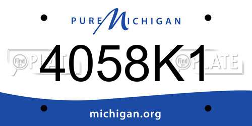 4058K1 Michigan License Plate