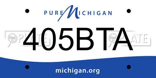 405BTA Michigan License Plate