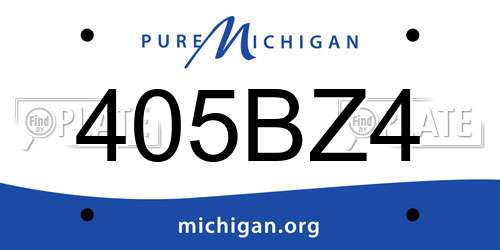 405BZ4 Michigan License Plate