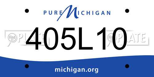405L10 Michigan License Plate