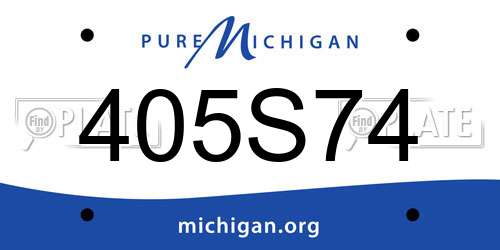 405S74 Michigan License Plate
