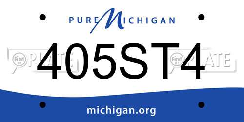 405ST4 Michigan License Plate
