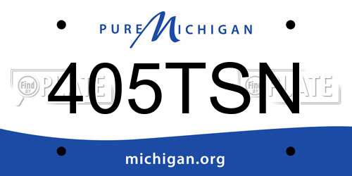405TSN Michigan License Plate