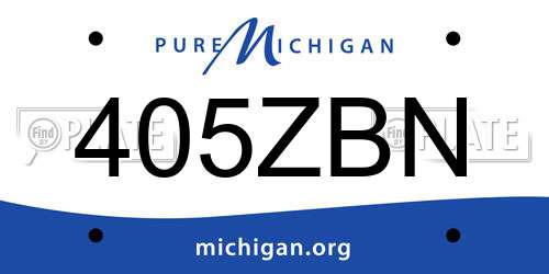 405ZBN Michigan License Plate