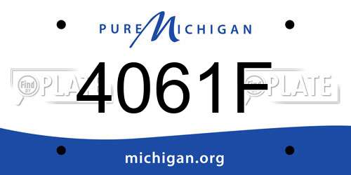 4061F Michigan License Plate
